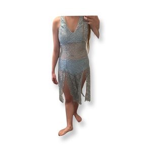 Kelle Costumes pastel blue lyrical ballet dance costume adult medium